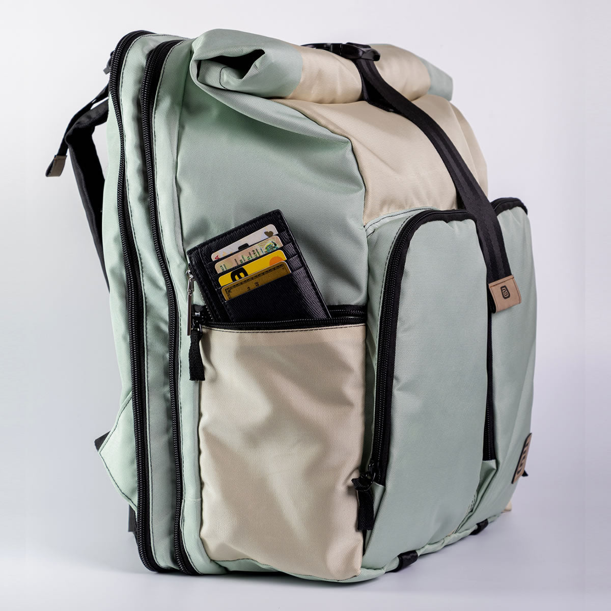 Morral Viajero Baggu color Menta / Beige - MV109 Imagen secundaria del producto