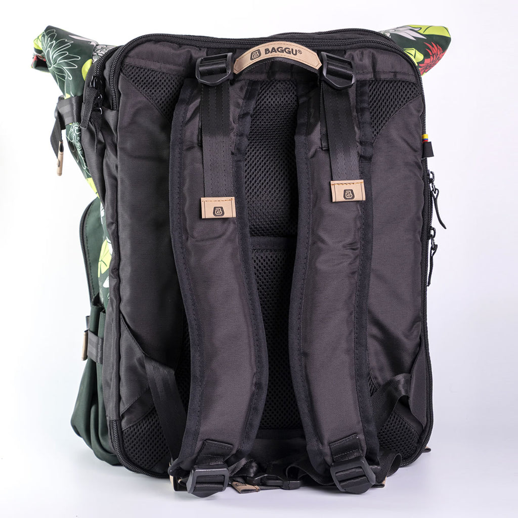 Morral Viajero Baggu Victoria Regia color Verde bolsillo unicolor - MV111