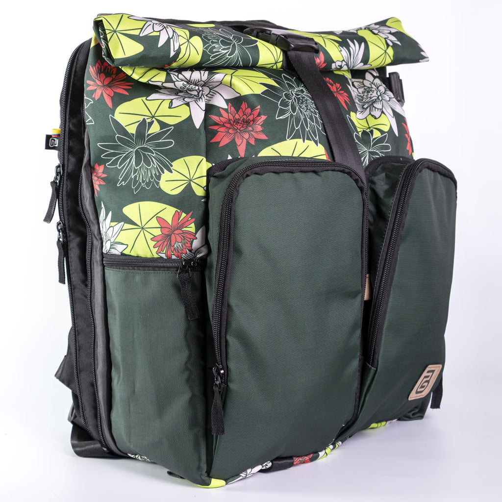 Morral Viajero Baggu Victoria Regia color Verde bolsillo unicolor - MV111